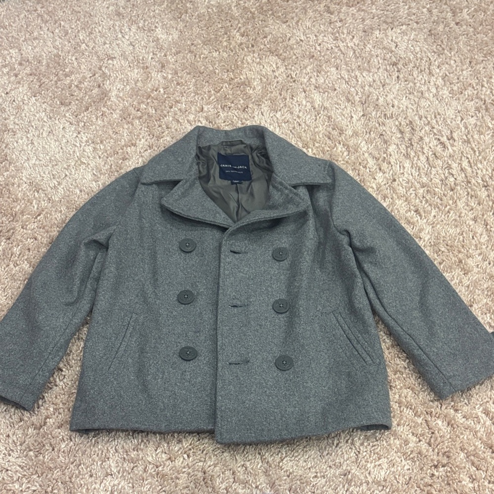 Boys Janie and Jack Charcoal Pea Coat